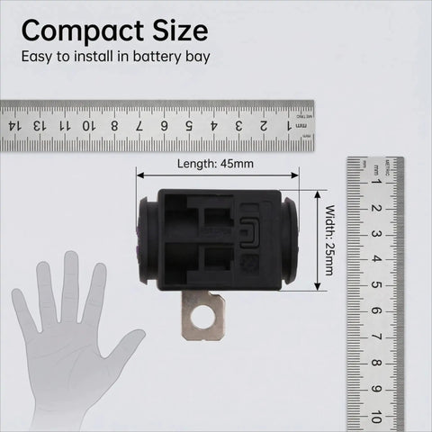OEM Replacement Battery Fuse Overload Protector for Audi A4 A5 A6 Q5 Q7 2005 2024, compact size with hand and ruler for scale