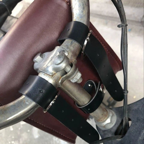 Leather Handlebar Front Bag For Bikes Dope Front Pouch Lightweight Ride Ready Storage That Clips On In Seconds Fits Most Bicycles