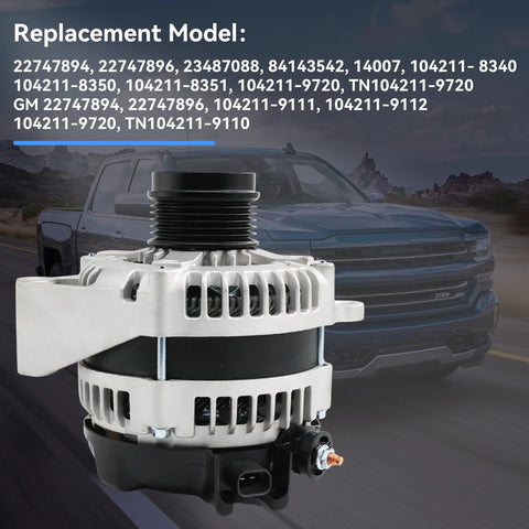 150 Amp High Output Alternator Replacement For Silverado 4.3L 5.3L 2014 2019 Tahoe Suburban 2015 2020 GMC Sierra
