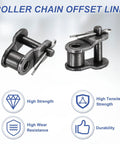 Premium 06B-1 Roller Chain Offset Half Links Set With 30 Pieces showing durable manganese steel links for heavy duty machinery.