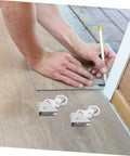 Heavy Duty Four Pack Aluminum Alloy Sliding Door Pulleys With Double Wheel Bearings and Smooth Gliding Track Rollers on a floor during installation.