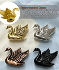 Stunning 4 Pack Swan Cabinet Knobs Featuring An Airy Flying Bird Silhouette And Exquisitely Textured Feather Detail Brings Serious French Romantic Charm To Kitchens And Closets This Set Is Literally A Game Changer Super Simple Install Zero Hassle - Displaying gold, bronze, silver, and black swan designs.