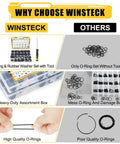 Comparison of Winsteck 380 Piece Rubber And Silicone O Ring And Washer Kit with tools versus other O-ring sets.