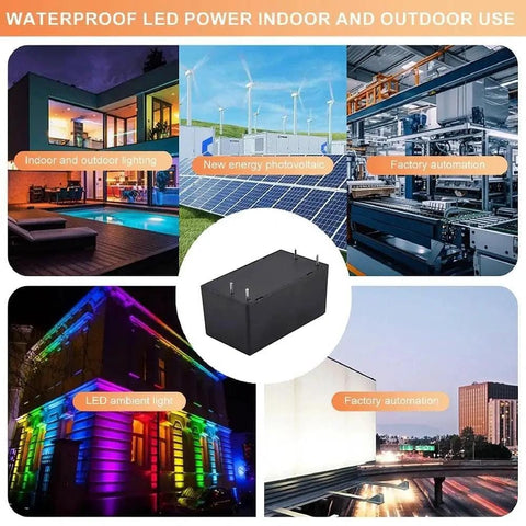Rock Solid Industrial Grade AC-DC Power Module 5W 12V 0.42A Wide Input 85-305VAC UL Certified shown with various applications