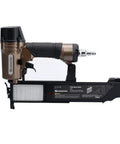 Heavy Duty Pneumatic Brad Nailer Delivers Top Notch Performance With No Hassle Quick Release And Dead Nuts Precision Depth Settings side view.