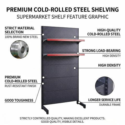Top Shelf Heavy Duty Double Sided Gondola Shelving Above Fridge Display Rack Adjustable Commercial Metal Storage Unit Big Time Grocery Liquor Shop Organization Flex Build Sleek Gray Finish
