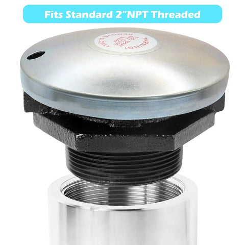 Vented Diesel Fuel Cap With 2 Inch Threaded Neck For Transfer Tanks And Diesel Fuel Tanks Venting Pressure Gas Fill Lid