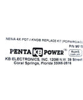 Label of Premium 9510 Potentiometer Kit For KBAC Series Drives Replacement showing brand and model details.