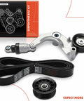 Honda HRV Serpentine Belt Drive Kit With Tensioner Replacement For 2016 Through 2020 1.8L Models Includes Serpentine Belt Tensioner And Tensioner Pulley Plug and Play