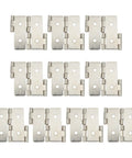 Retro Style Double Acting Cabinet Hinges 10 Pack Iron Door Hinges For Folding Screens And Furniture 47x47mm White Nickel Finish
