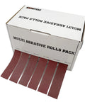 Box with emery cloth roll set six grits 80 150 240 320 400 600 pro grade heavy duty for woodworking and metal 8 meter rolls