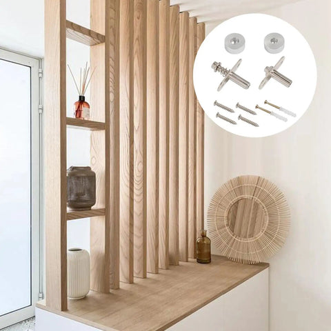 360 Degree Concealed Pivot Door Hinge Set Built Like A Tank With Heavy Duty Rotation Aluminum Alloy Construction Corrosion Resistant Adjustable Shaft For Precise Door Alignment Mounting Hardware Included in a modern room setting with wooden accents