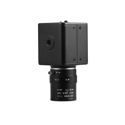 Top Tier 1080p 60fps Usb3.0 Hdmi Dual Output Digital Security Camera with C mount lens in black, showing manual zoom adjustment.