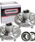 Front Wheel Bearing And Hub Assembly With 4 Lugs For Honda Civic 2001 Through 2005 - Low Runout Precision Wheel Hub With Quad Lip Seal For Long Bearing Life, 2 Piece Set, Model 930-456