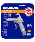 Whisper Jet Safety Air Gun With Volume Control And Pistol Style Grip for quiet cleaning, 1/4 inch inlet, packaged on blue backing