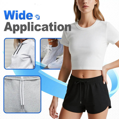 8 Piece Drawstring Replacement Cords Set With Three Drawstring Threader Tools Black And White For Sweatpants Shorts Hoodies Coats