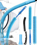 Dryer Vent Cleaner Kit With Universal Vacuum Hose Attachment 31 Inch Long Half Inch Diameter 4 In 1 Lint Remover Brush Blue