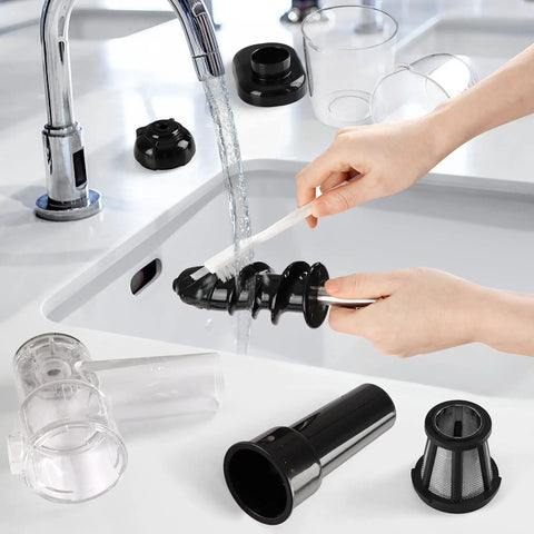 Cleaning parts of Masticating Juicer Attachment For Stand Mixers And Cuisinart SM50 Series Slow Cold Press Juicing No Fuss All In One