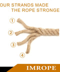 Natural 2 Inch By 50 Ft Jute Rope, Twisted 4 Strands For Arts And Crafts, Swing Sets, Garden Decor, Hammocks, Diy Projects, Eco Friendly