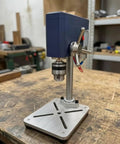 Flip Up Drill Press Vise 3/8 Inch Capacity Mini Benchtop Drill with stable metal base and precise chuck mechanism.
