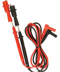 629 Test Lead With Screw On Alligator Clips, 48 Inch Length, red and black cables, secure threaded connection, laid out view