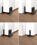 Sliding Barn Door Floor Guide For Bottom Installations, Adjustable Wall Mounted Guide With Flexible Double Wheel Design, 4 Pack