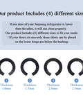 Four Piece Hinge Shim Kit For Fridge Door Height Adjustment Replacement Parts For Samsung Models with four thicknesses