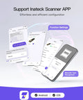 Mobile app interface for Wireless Bluetooth Barcode Scanner With 1.4 Inch Display, Handy 1D/2D and QR Code Reader, showing configuration options.