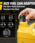 Cordless 5 GPM Fuel Transfer Pump For Gasoline Diesel Oil Battery Powered Gas Can Pump With 51 Inch Hose And 5 Adapters Works With 20V/18V Batteries Bare Tool, 5 adapters for gas cans