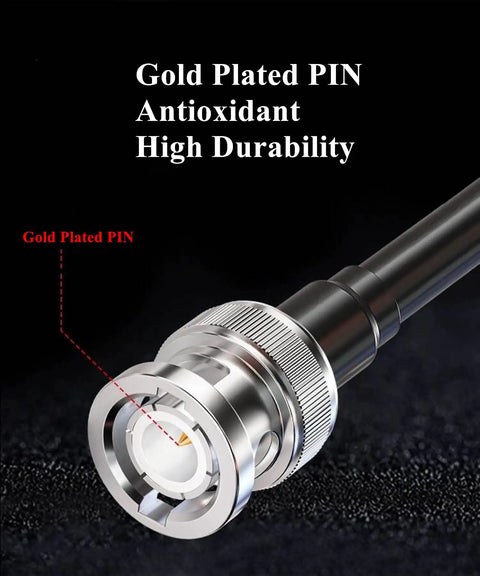 Close-up of connector from Pro Grade Heavy Duty Coaxial Cable Tool Kit With BNC Crimp Tool For RG58 RG59 RG62 RG174
