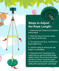 Disc Swing With Monkey Bars For Backyard Playground Set Heavy Duty Rope Swing with adjustment steps and green elements