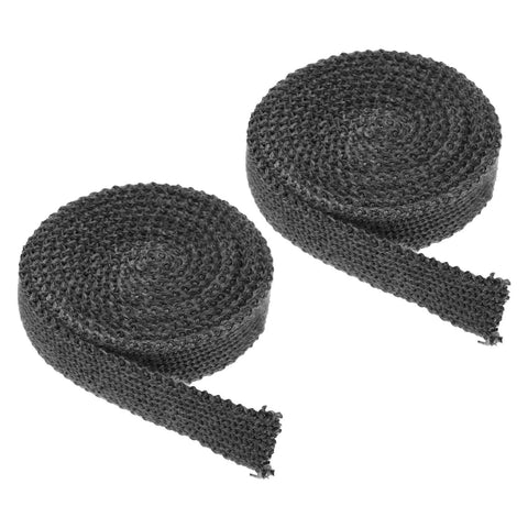 PATIKIL wood stove gasket, two rolls of flat graphite fiberglass seal rope, 1 in x 1/8 in x 73 in, black