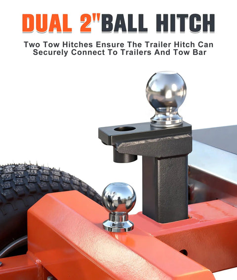 Heavy Duty Electric Trailer Dolly 800W Motor, 48V Lithium Battery Power, 7500 Lbs Cap, dual 2 inch ball hitch for secure towing.