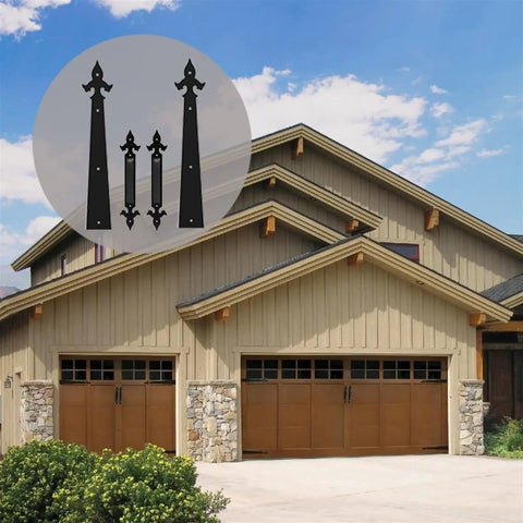 Garage with overlay of Six Piece Tough As Nails Heavy Duty Garage Door Handle Hinges Set Decorative Hardware Kit
