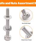 1110-Piece M3 Stainless Steel Socket Head Screw And Nut Kit With Hex Drive Cap Screws From 4 To 30 Millimeter details
