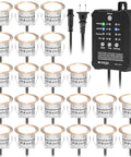All In One Low Voltage Deck Lights Kit With Transformer Dimmable Timer And Photocell Sensor showcasing 22 LED lights and control box