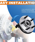 Front Wheel Hub Bearing Assembly Pair for 2005-2008 Ford F-150 4WD and 2006-2008 Lincoln Mark LT 6-Lug with ABS Sensor installation view
