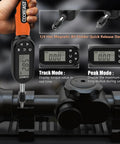 38-Piece Pro-Grade Electronic Digital Torque Wrench Set with 1/4-In Drive held above scope, real-time torque tracking display visible.