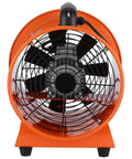Built Different 12 Inch Industrial Blower Fan Featuring 3300 Rpm AC Motor With 520 Watt Power For Serious Workshop Ventilation and Rapid Commercial Air Extraction, front view.