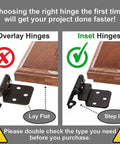 Comparison of overlay and inset hinges, showcasing the Three Eighths Inch Inset Cabinet Hinges Matte Black Self Closing Offset.