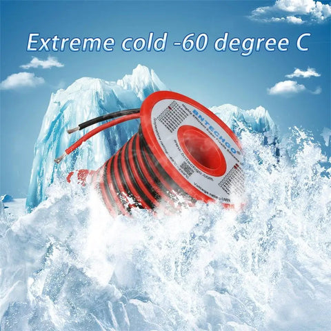 Two Color 18 Gauge Silicone Wire Spool Set Red And Black 25 Ft Each Ultra Flexible Soft Silicone Copper Wire With 150 Strand Tinned Copper Core Low Impedance For RC Hobby And Electronics in icy environment