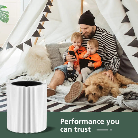 Replacement filter beside family in tent, 2 Pack Replacement Filters For Blueair Blue Pure 311 Auto Purifier, 2 In 1 Filtration System
