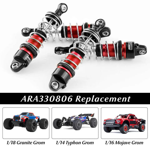 Aluminum Front And Rear Shock Absorbers Set With Adjustable Springs For ARRMA 1/18 Granite 1/16 Mojave 1/14 Typhon RC Truck Upgrades