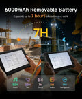 Badass Eight Inch Android 14 Rugged Tablet Packed With Zebra 4710 Barcode And QR Scanner Heavy Duty Industrial PC For Warehouse Logistics And Retail Inventory Tracking With Killer 8GB Plus 128GB Storage used outdoors, showing detailed floor plans, with a 6000mAh removable battery.