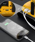 LED Work Light Rechargeable Portable 360 Degree Rotating Foldable Flood Lamp With 2 COB LEDs 6000LM USB charging phone