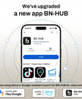 Smart Dimmer Switch for Dimmable LED Lights, WiFi Control With Alexa and Google Assistant, showing BN-HUB app interface