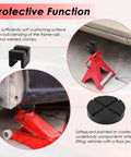 Universal Jack Stand Pads And Floor Jack Rubber Pad Kit, 7-Piece Combo protecting car frame rails in garage DIY
