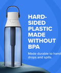 Hard Sided BPA Free Filtering Water Bottle With Premium Filter 26 oz on the go hydration reduces chlorine taste and odor.