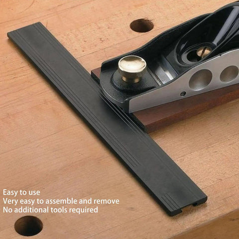 Beefy Aluminum Planing Stop Board For Woodworking Your Go To Workbench Baffle Durable Alloy Stop with hand planer on wood