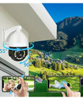 Top Notch 4K Ip Ptz Security Camera With 30X Optical Zoom Crisp Night Vision, mounted for wide area surveillance.